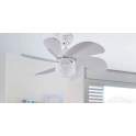 Ventilador Techo 6 Palas Blanco Con Luz