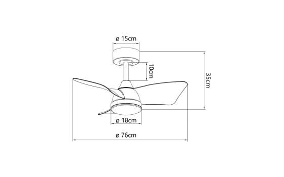Ventilador Techo Actual Blanco con Led Serie Tauro