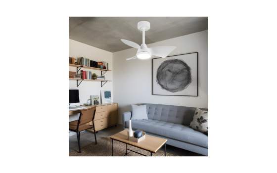 Ventilador Techo Actual Blanco con Led Serie Tauro