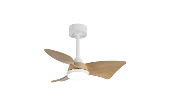 Ventilador Techo Actual Blanco Madera con Led Serie Tauro