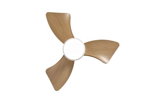 Ventilador Techo Actual Blanco Madera con Led Serie Tauro