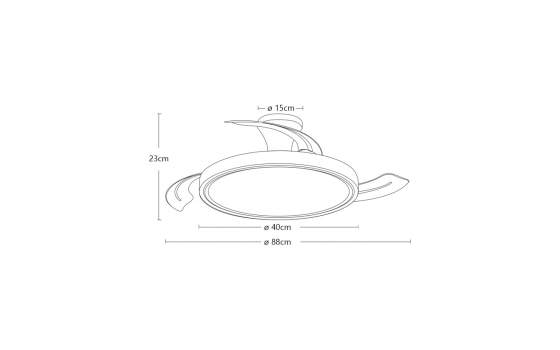 Ventilador techo Blanco Madera Luz de Led palas de 88 Kuper