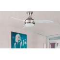 Ventilador Techo con Luz Cromo Palas Blancas