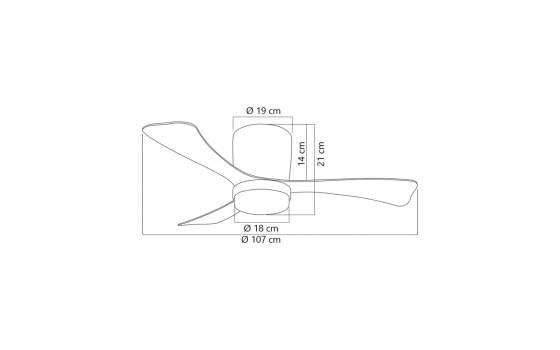 Ventilador Techo Grande de 107 Blanco Serie Kent