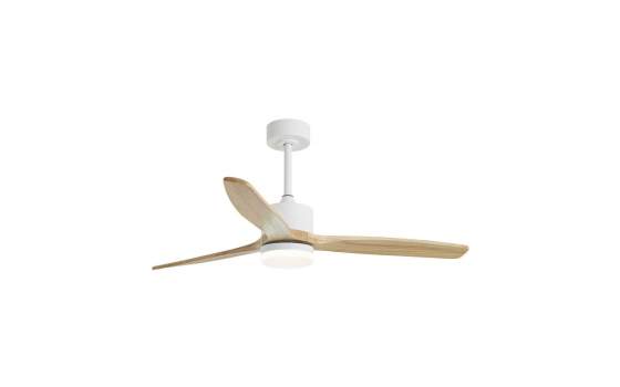 Ventilador Techo Lampara Blanco Madera Serie Madeira