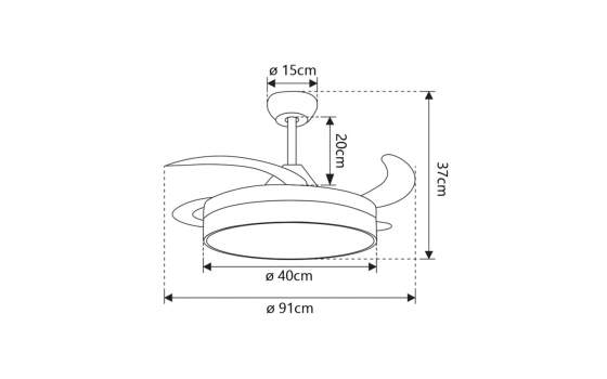 Ventilador Techo Mini Blanco 40 cm Serie Togog
