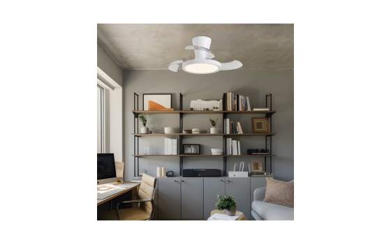Ventilador Techo Modernista con Led Color Blanco Serie Tombet