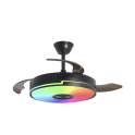 Ventilador Techo Negro con Altavoz Bluetooth y RGB Auron