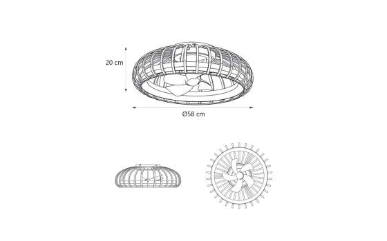 Ventilador Techo Plafon Bambo y Metal Serie Milo