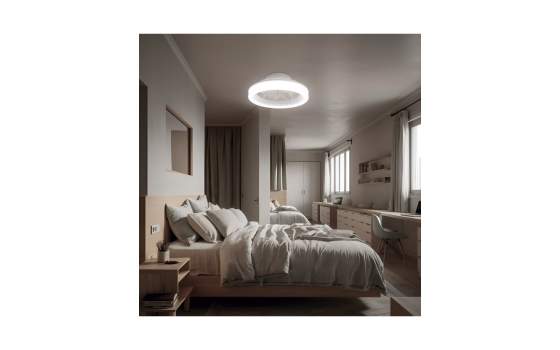 Ventilador Techo Plafon Moderno Metal Blanco Led Ramses