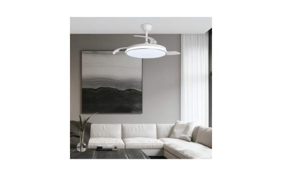 Ventilador Techo Plata con Lampara Led Serie Dublin