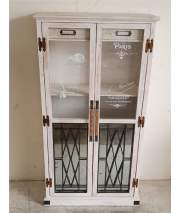 Vitrina 2 Puertas 2 Cajones Decoradas Blanca Serie Alestri
