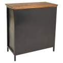 Vitrina 2 Puertas Baja Indutrial Negra Tapa Madera Serie Alfame
