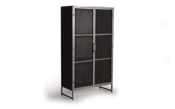 Vitrina 2 Puertas Madera Metal Estilo Industrial Serie Addari