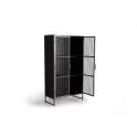 Vitrina 2 Puertas Madera Metal Estilo Industrial Serie Addari
