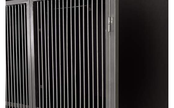 Vitrina 2 Puertas Madera Metal Estilo Industrial Serie Addari
