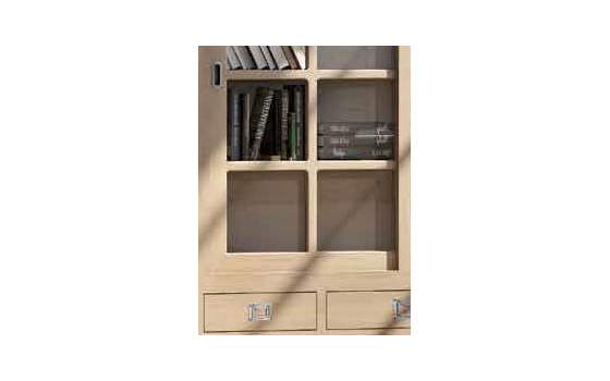 Vitrina 3 Cajones Puertas Correderas Roble Adott