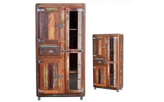 Vitrina Alta Industrial Madera Reciclada Decape Colores Abarna