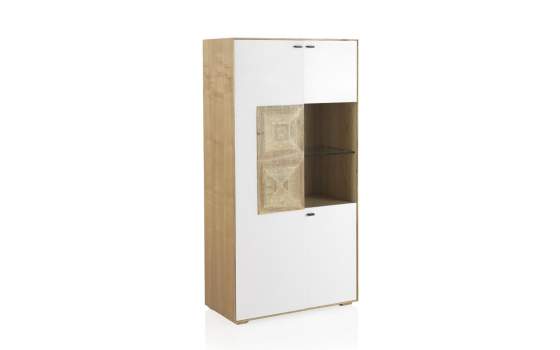 Vitrina 3 Puertas Bicolor con Estante Estilo Actual Serie Boeta