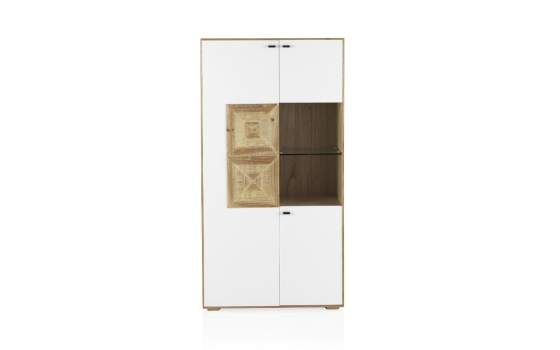 Vitrina 3 Puertas Bicolor con Estante Estilo Actual Serie Boeta
