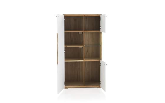 Vitrina 3 Puertas Bicolor con Estante Estilo Actual Serie Boeta