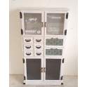 Vitrina 4 Puertas 5 Cajones Decoradas Blanca Serie Alestri