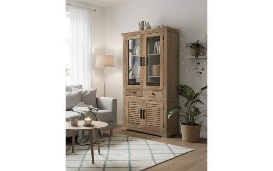 Vitrina 4 Puertas Contemporanea Mango Macizo Serie Ardisna