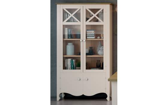 Vitrina 4 Puertas Cornisa Baja Provenzal Serie Praga