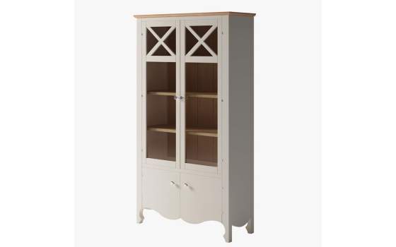 Vitrina 4 Puertas Cornisa Baja Provenzal Serie Praga Vitrina 4 Puertas Cornisa Baja Provenzal Serie Praga