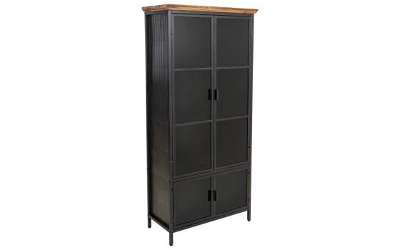 Vitrina 4 Puertas Indutrial Negra Serie Alfame
