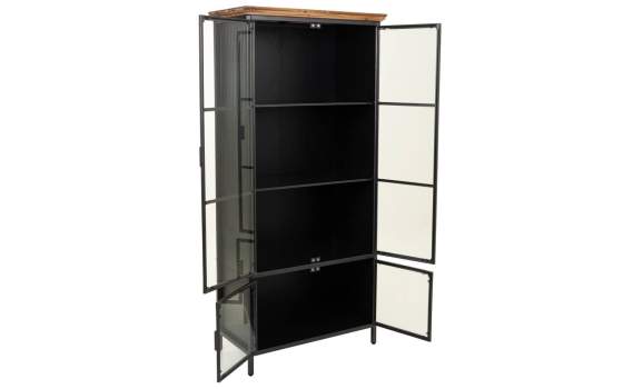 Vitrina 4 Puertas Indutrial Negra Serie Alfame