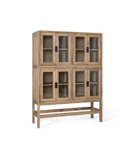 Vitrina Actual 4 Puertas Acristaladas en Madera de Mindi Virelle