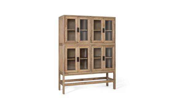 Vitrina Actual 4 Puertas Acristaladas en Madera de Mindi Virelle