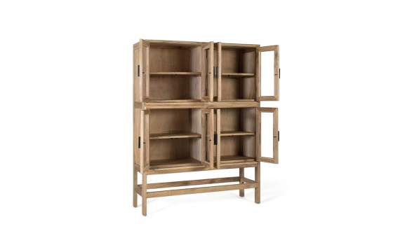Vitrina Actual 4 Puertas Acristaladas en Madera de Mindi Virelle