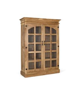 Vitrina Actual Madera Teca 2 Puertas Acristaladas Avrile