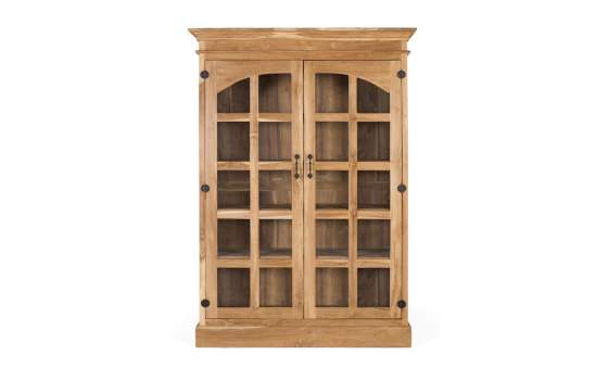 Vitrina Actual Madera Teca 2 Puertas Acristaladas Avrile