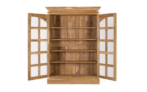 Vitrina Actual Madera Teca 2 Puertas Acristaladas Avrile