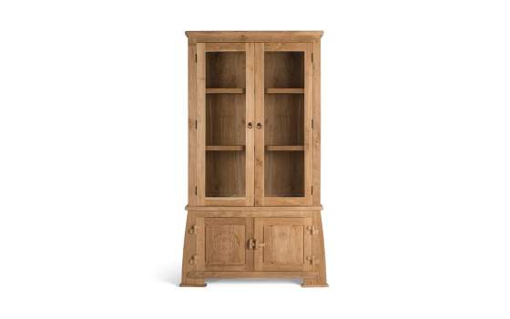 Vitrina Alacena 4 Puertas Madera Teca Natural Serie Aness