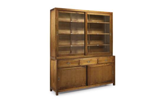 Vitrina Aparador Colonial 4 Puertas Correderas 3 Cajones Star