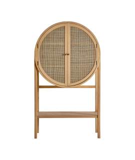 Vitrina Armario 2 Puertas Madera y Rattan Estilo Actual Bracke