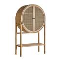 Vitrina Armario 2 Puertas Madera y Rattan Estilo Actual Bracke