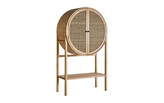 Vitrina Armario 2 Puertas Madera y Rattan Estilo Actual Bracke