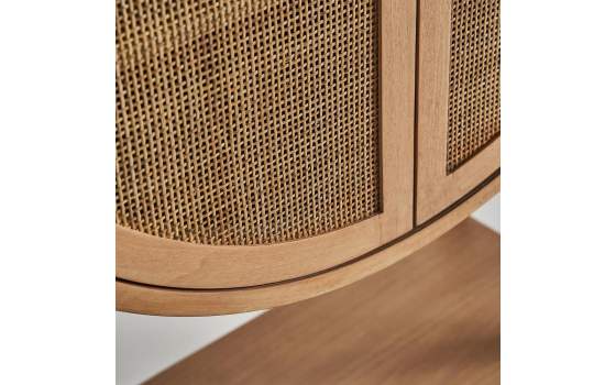 Vitrina Armario 2 Puertas Madera y Rattan Estilo Actual Bracke