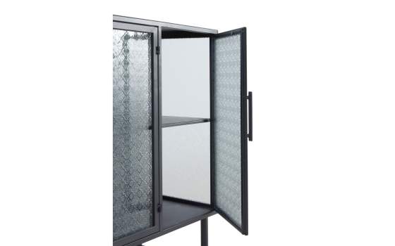 Vitrina Baja 3 Puertas Acero Gris Cristal Industrial Gray Steel