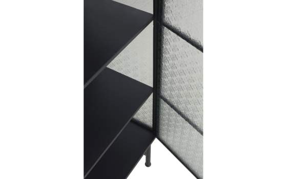 Vitrina Baja 3 Puertas Acero Gris Cristal Industrial Gray Steel