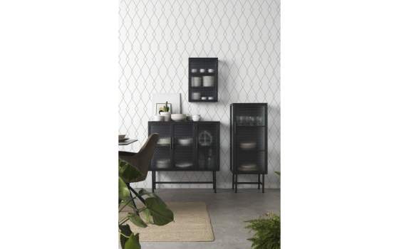 Vitrina Baja 3 Puertas Acero Gris Cristal Industrial Gray Steel