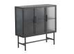 Vitrina Baja 3 Puertas Acero Gris Cristal Industrial Gray Steel