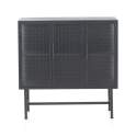 Vitrina Baja 3 Puertas Acero Gris Cristal Industrial Gray Steel