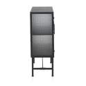 Vitrina Baja 3 Puertas Acero Gris Cristal Industrial Gray Steel