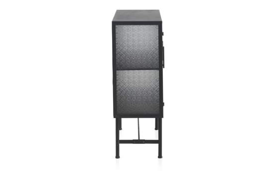 Vitrina Baja 3 Puertas Acero Gris Cristal Industrial Gray Steel